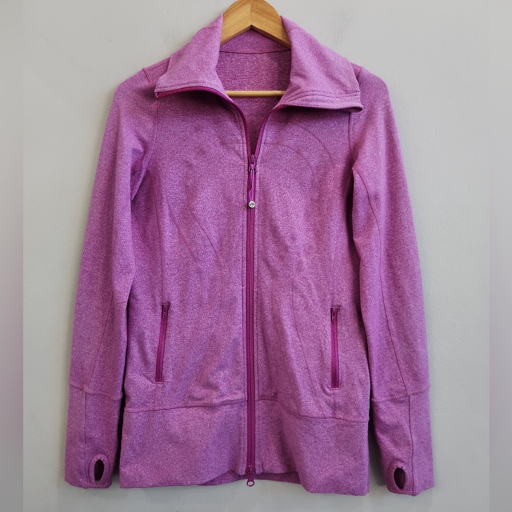 Lululemon Women’s In Stride Sweatshirt Jacket Full Zip Heather Pink Size 6